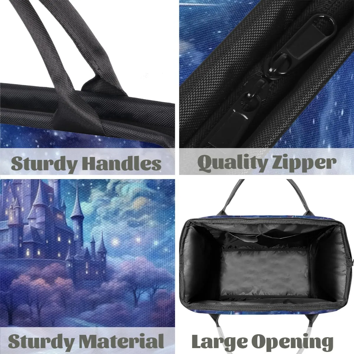 Blue Galaxy Nebula Castle Weekender Overnight Bag for Women Waterproof Carry On Travel Duffle Bags with Pocket Lightweight Sports Gym Tote Bag Large Luggage Workout Personal Item Hospital Bags