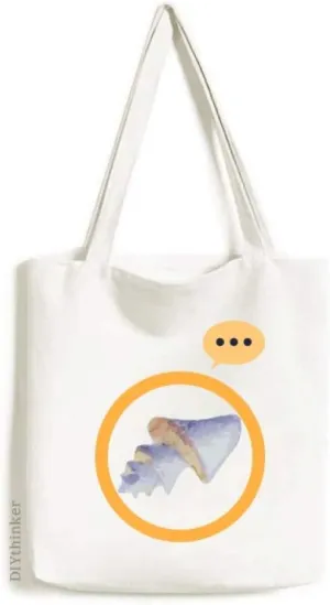 Blue Marine Life Pattern Illustration Expression Gift Sack Canvas Tote Shoulder Bag