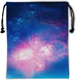 Blue Pink Galaxy Grip Bags - Stars Gymnastics Grip Pouch Storage Nebula Shoe Bags Adjustable Polyester Towel Drawstring Bags