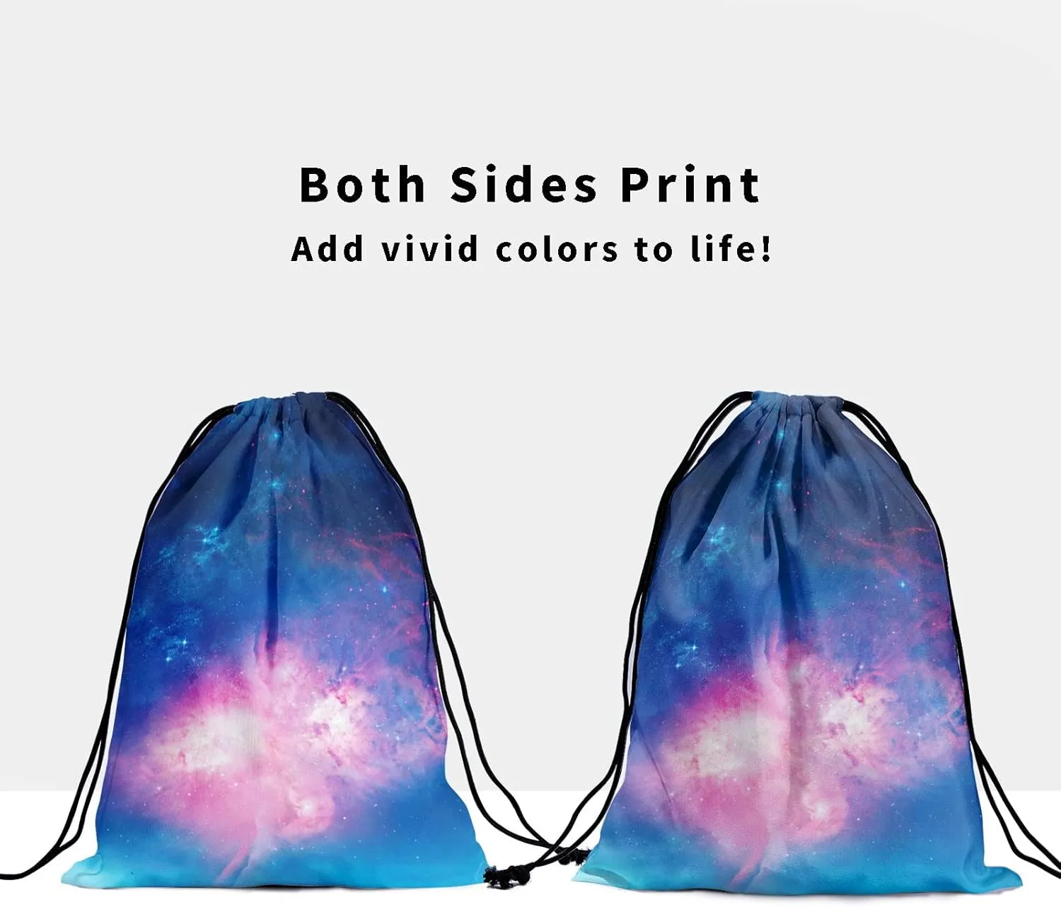 Blue Pink Galaxy Grip Bags - Stars Gymnastics Grip Pouch Storage Nebula Shoe Bags Adjustable Polyester Towel Drawstring Bags