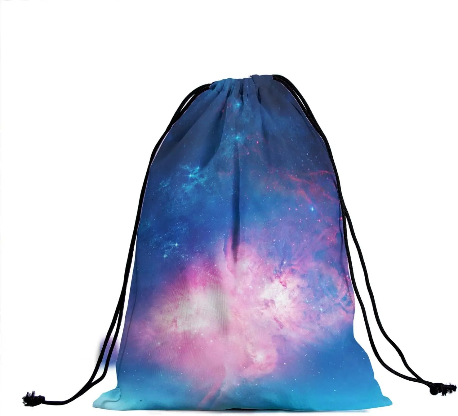 Blue Pink Galaxy Grip Bags - Stars Gymnastics Grip Pouch Storage Nebula Shoe Bags Adjustable Polyester Towel Drawstring Bags