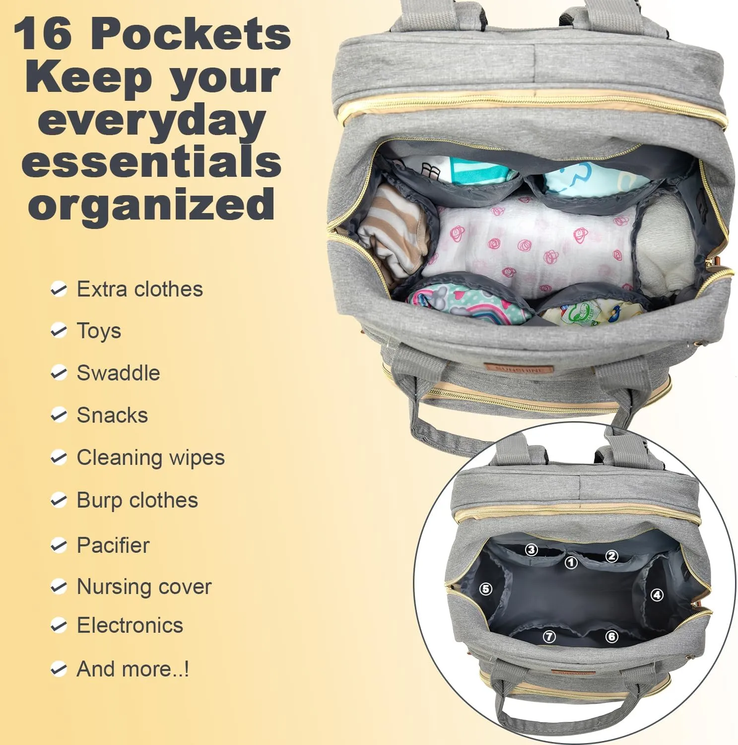 BosiBozi Baby Diaper Bag Backpack with Changing Station, Waterproof & Multi-Functional Baby Bag for Moms Dads, Travel Diaper Bag with Insulated Pockets, Stroller Straps & Pacifier Case, Green