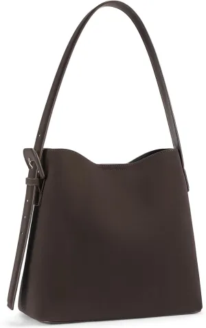 BOSTANTEN Bucket Bag Vegan Leather Shoulder Purses for Women Trendy Adjustable Strap