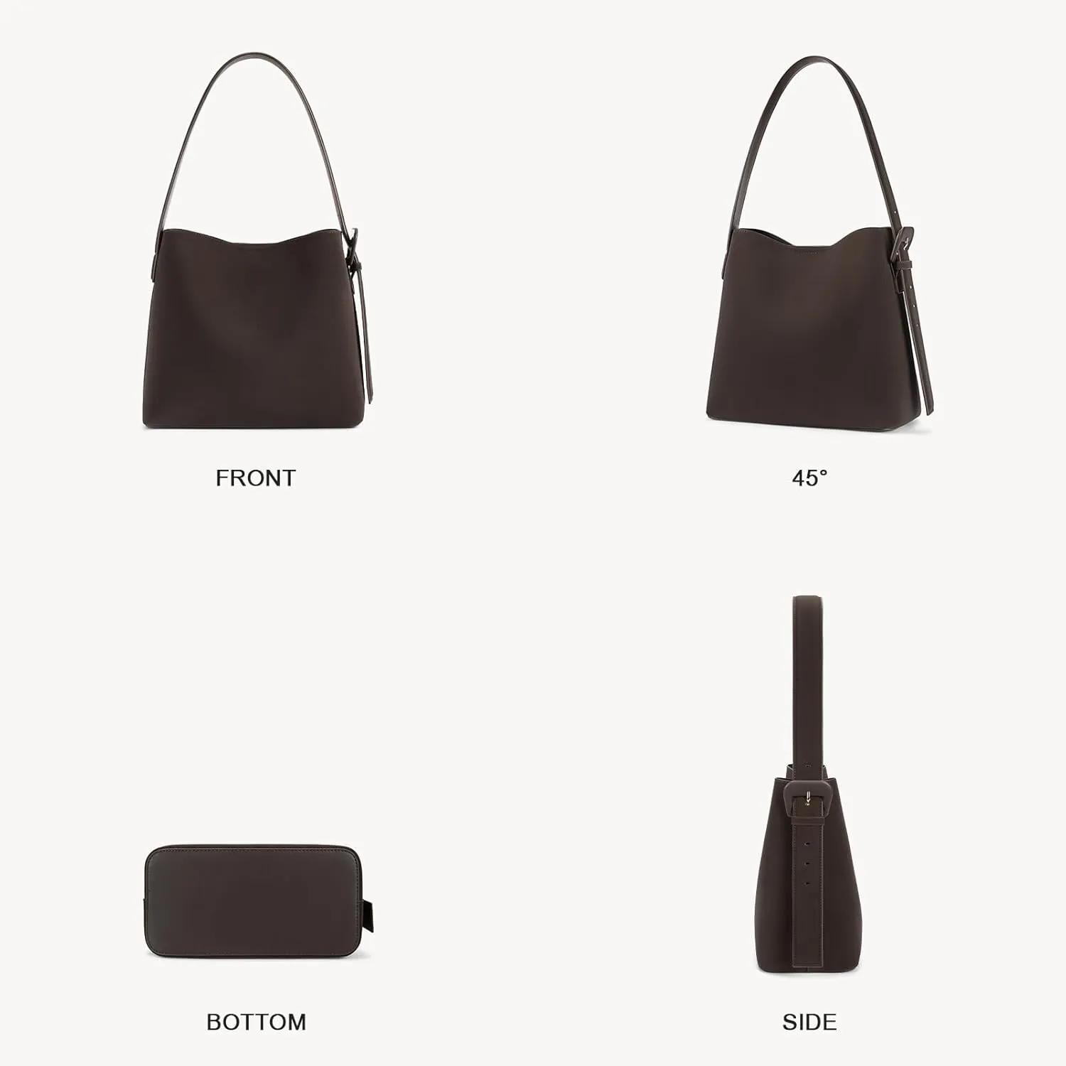 BOSTANTEN Bucket Bag Vegan Leather Shoulder Purses for Women Trendy Adjustable Strap