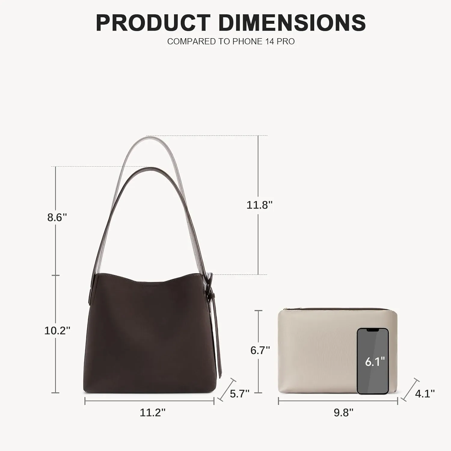 BOSTANTEN Bucket Bag Vegan Leather Shoulder Purses for Women Trendy Adjustable Strap