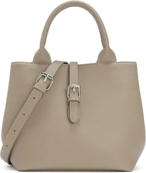 BOSTANTEN Satchel Bag for Women- Adjustable Shape, 3-Way Carry Convertible Vegan Leather Tote for Work Travel
