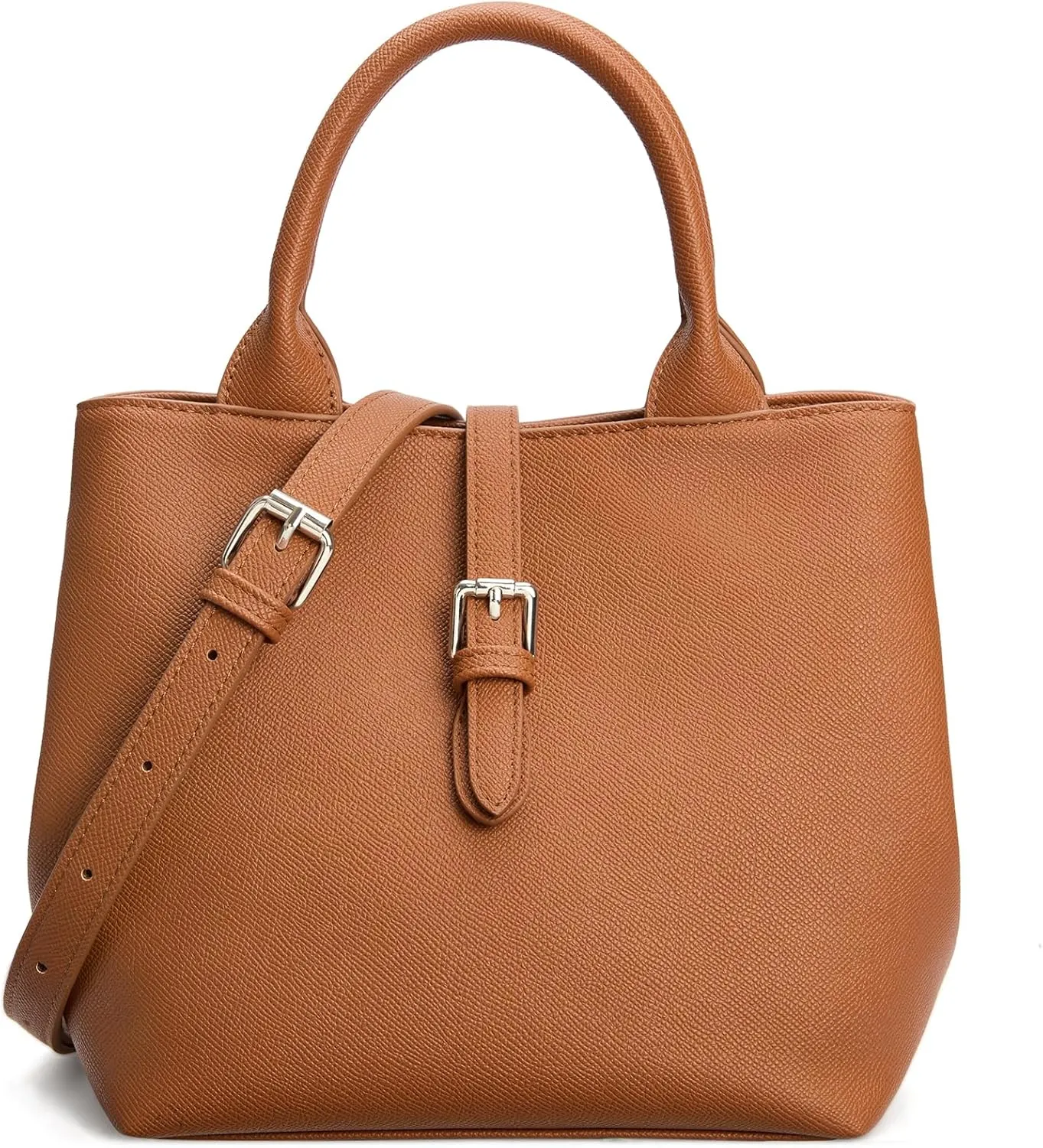 BOSTANTEN Satchel Bag for Women- Adjustable Shape, 3-Way Carry Convertible Vegan Leather Tote for Work Travel