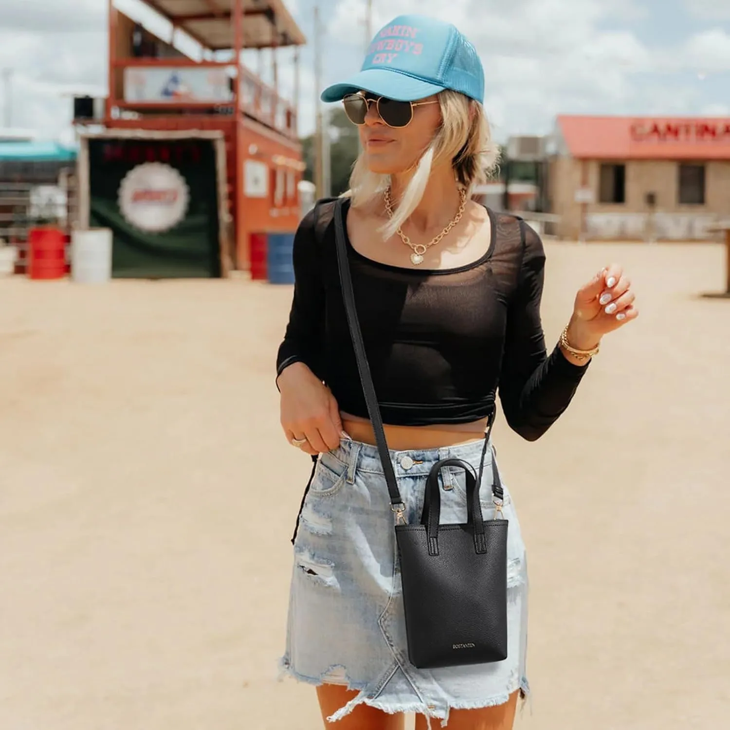 BOSTANTEN Small Crossbody Purse for Women Mini Tote Bag Top Handle Shoulder Bag Compact Handbags with Adjustable Strap