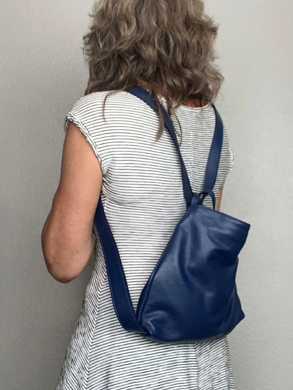 Bria Convertible Leather Backpack Purse - Soft Casual Travel Shoulder Bag