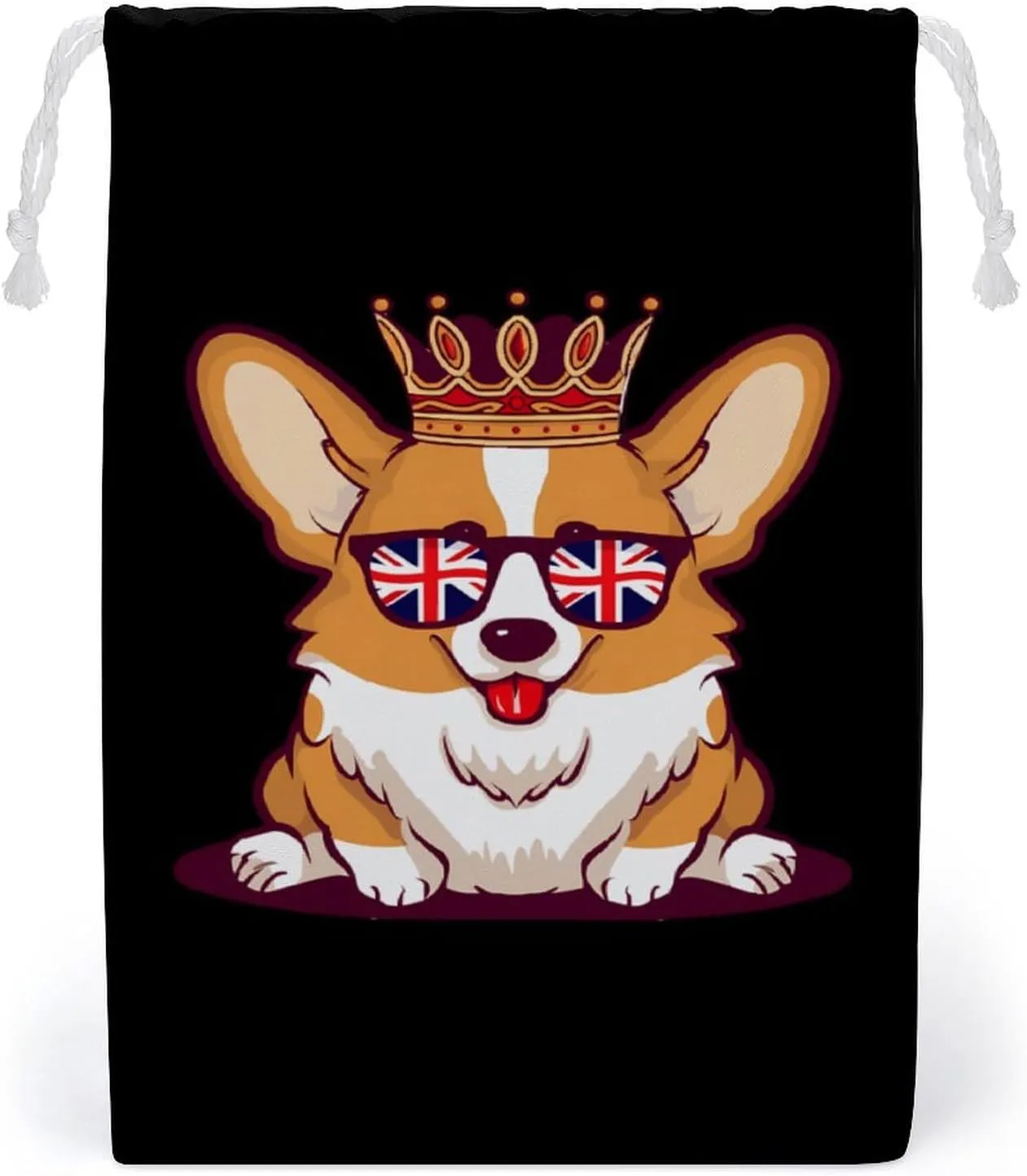 British Corgi Dog Drawstring Bag Portable Storage Bags Small Pouch for Sports Travel 12 * 18cm