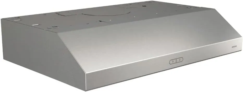 Broan- NuTone BCDF130SS Glacier Convertible Range Hood Light Exhaust Fan for Under Cabinet Stainless Steel, 375 Max Blower CFM, 30-Inch