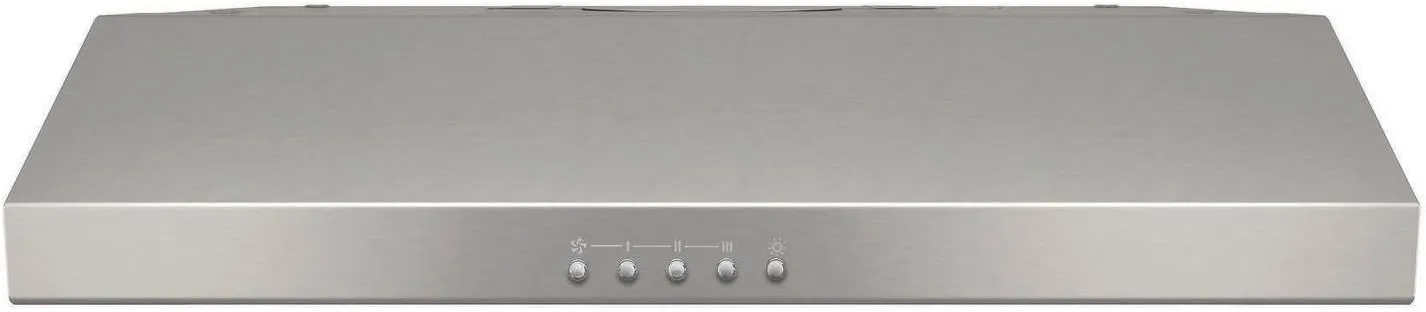 Broan-NuTone BCSQ130SS Three-Speed Glacier Under-Cabinet Range Hood with LED Lights ADA Capable, 1.5 Sones, 375 Max Blower CFM, 30-Inch, Stainless Steel