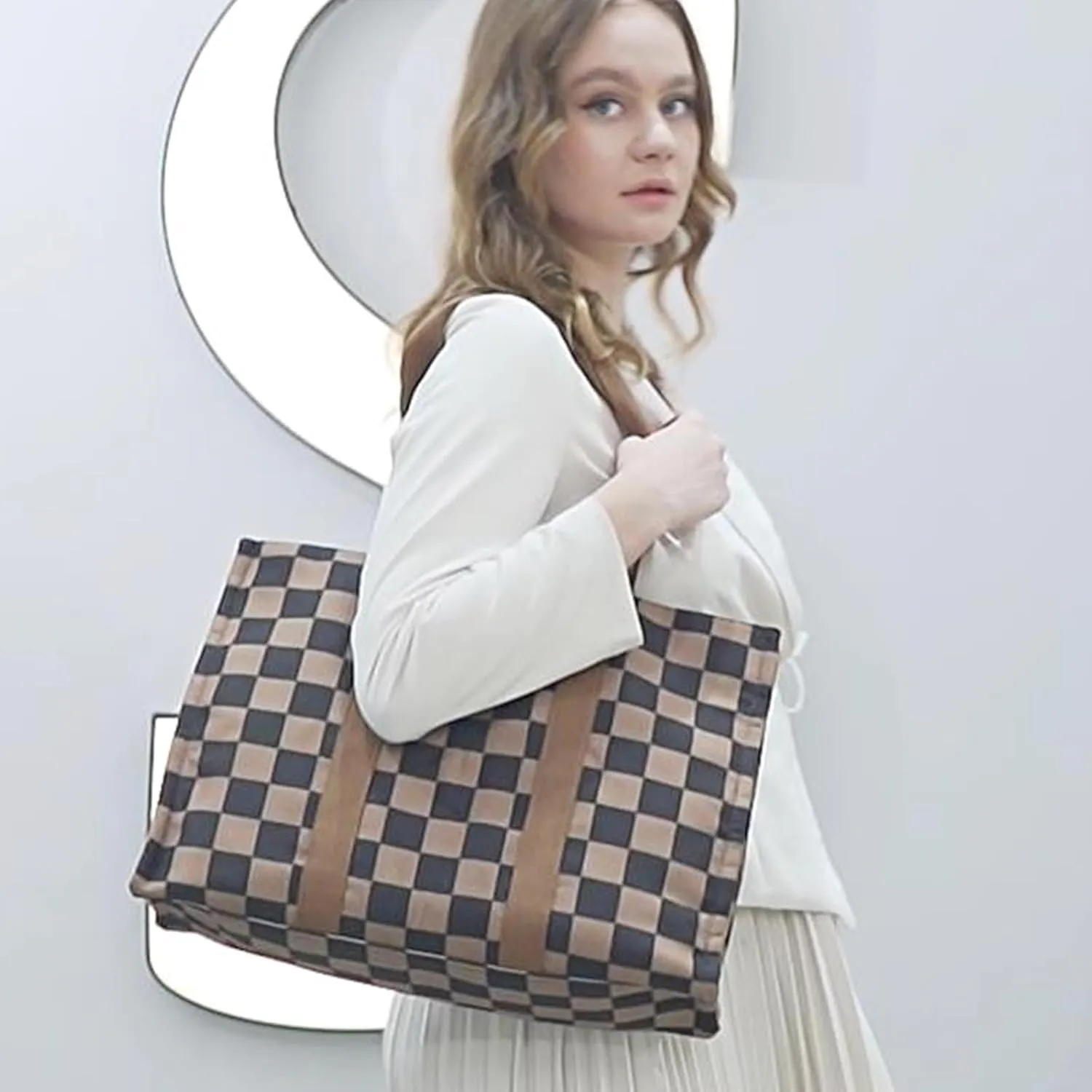 BTOOP Tote Bag for Women Work Teacher Tote Bag 15.6 inch Laptop Shoulder Bags Handbag Office Briefcase with Clutch Purse