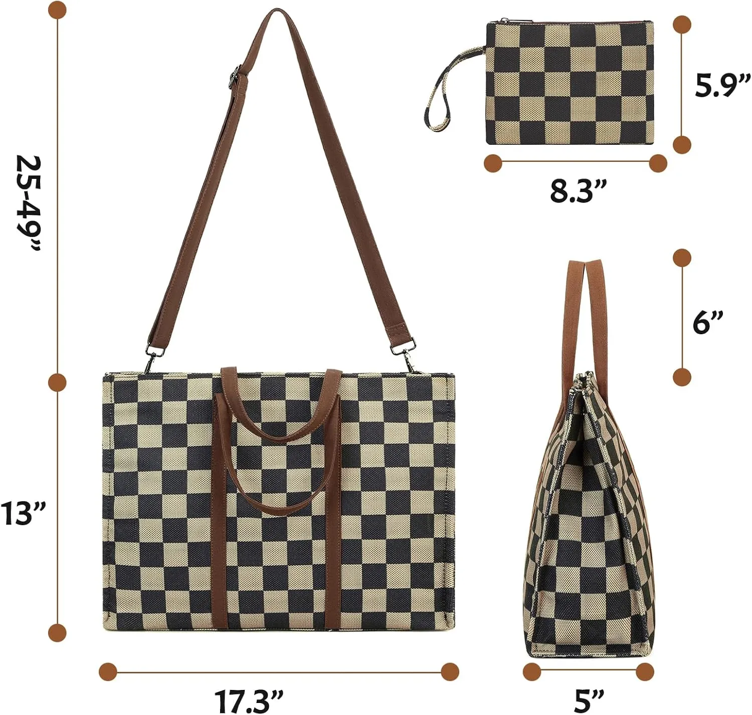 BTOOP Tote Bag for Women Work Teacher Tote Bag 15.6 inch Laptop Shoulder Bags Handbag Office Briefcase with Clutch Purse