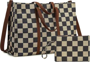 BTOOP Tote Bag for Women Work Teacher Tote Bag 15.6 inch Laptop Shoulder Bags Handbag Office Briefcase with Clutch Purse