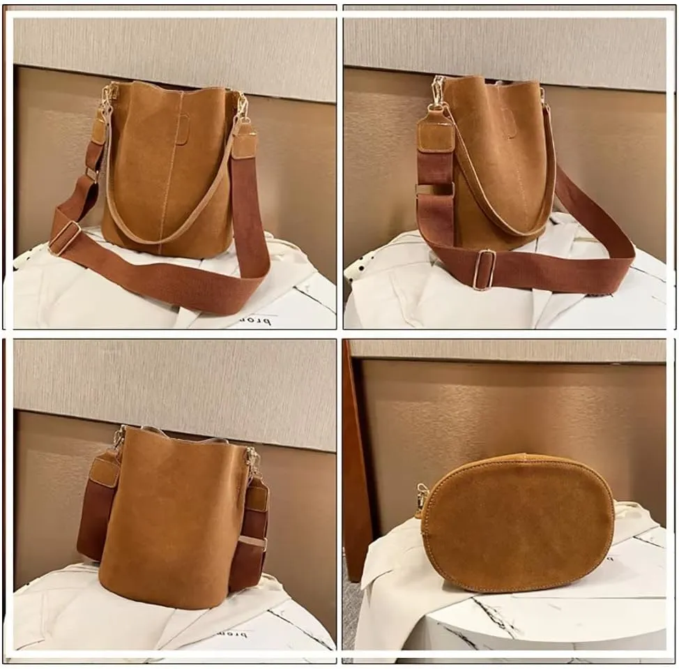 Bucket Bag for Women Girls Designer Shoulder Bag Large Capacity Handbag Leather Crossbody Purse Casual Hobo Tote Purse