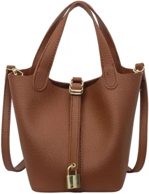 Bucket bag soft leather handbags versatile underarm Purses adjustable shoulder strap