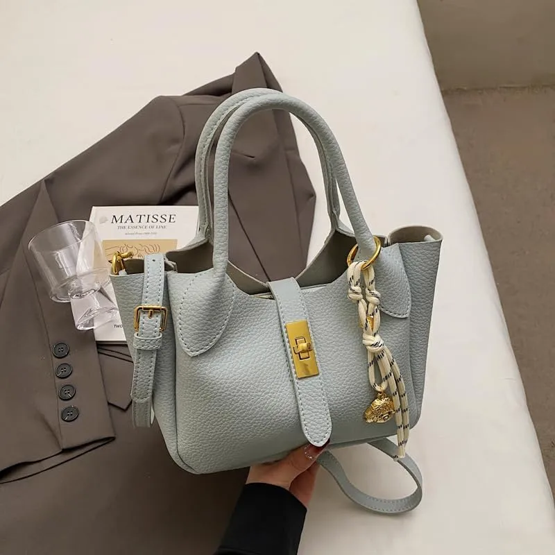 Bucket Bags for Women Crossbody Top Handle Bag Elegant Hobo Handbag Tote Purse Faux Leather Shoulder Bag with Zipper