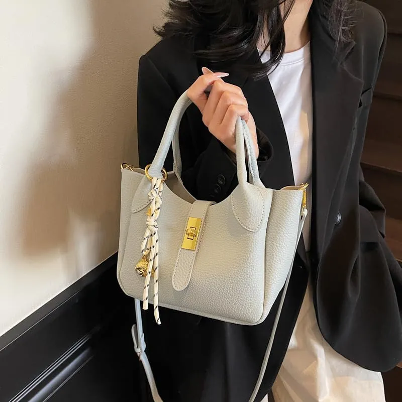 Bucket Bags for Women Crossbody Top Handle Bag Elegant Hobo Handbag Tote Purse Faux Leather Shoulder Bag with Zipper