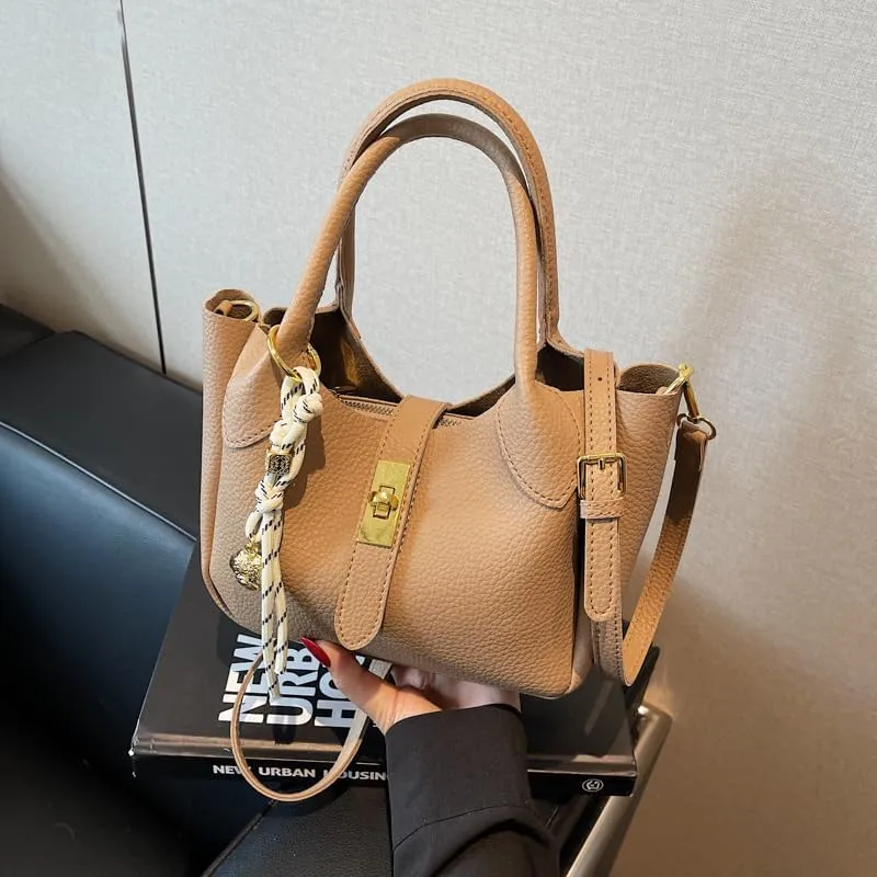 Bucket Bags for Women Crossbody Top Handle Bag Elegant Hobo Handbag Tote Purse Faux Leather Shoulder Bag with Zipper