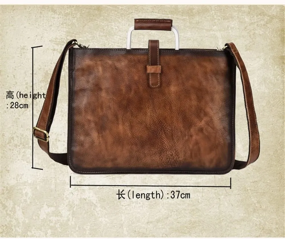 Business Men's Briefcase Men's Bag Retro Diagonal Bag Handbag Casual Shoulder Bag