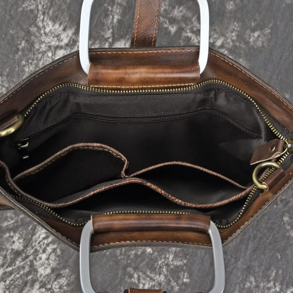 Business Men's Briefcase Men's Bag Retro Diagonal Bag Handbag Casual Shoulder Bag