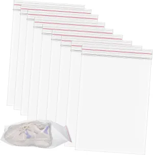 Cabilock 10pcs Clear Resealable Storage Bags Transparent Zip Bags for Clothes Shoes Travel Essentials and Toiletries Self Sealing Design for Clean and Dry Organization