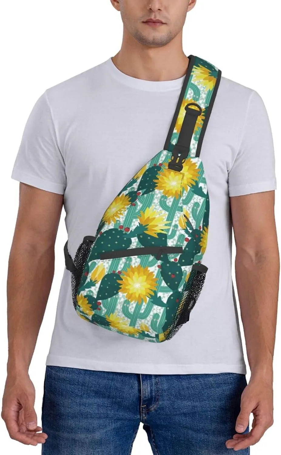 Cactus Shoulder Bag Cute Sling Backpack Daypack Casual Backpack Hiking Bag Plants Backpack Bag