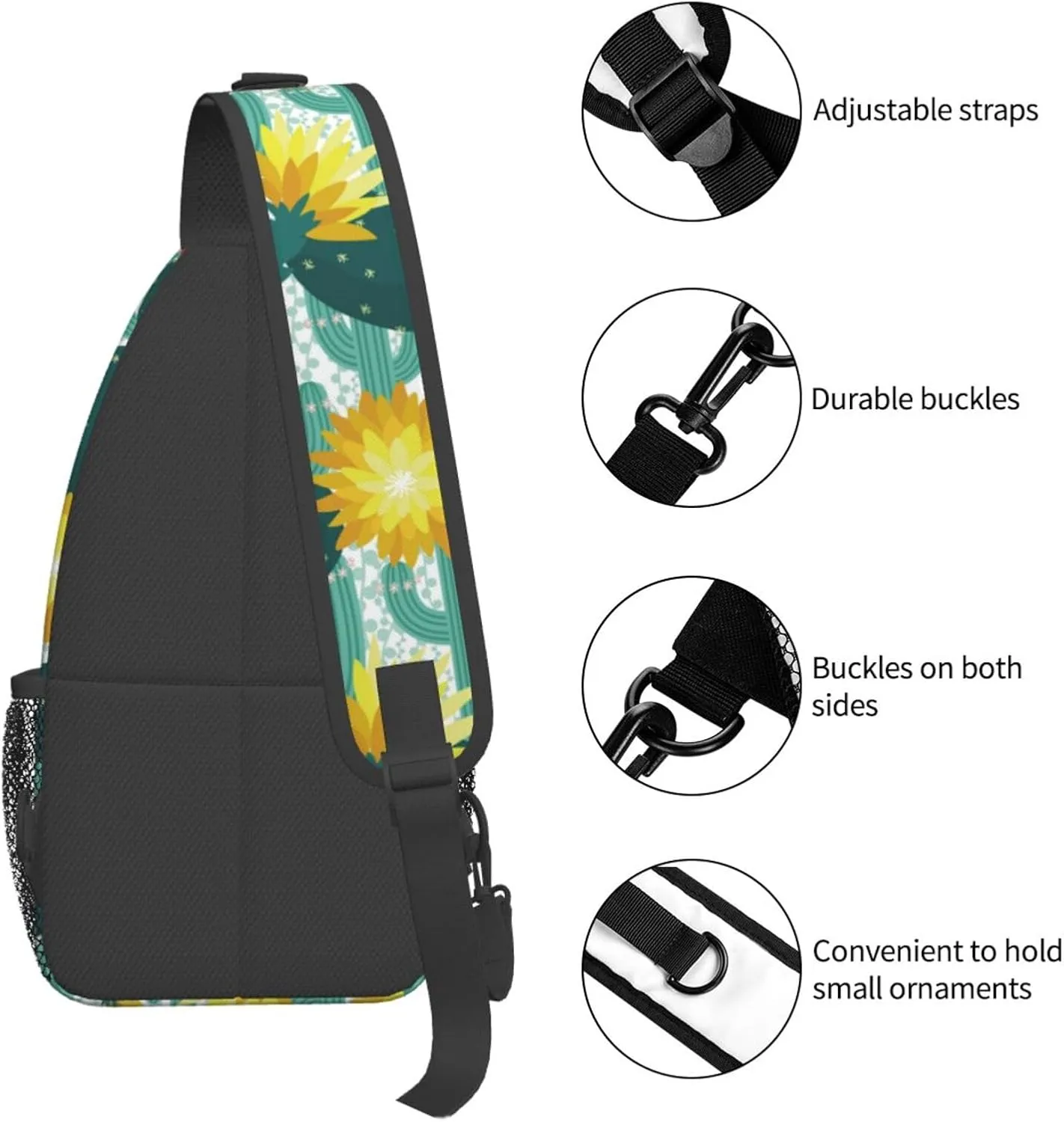 Cactus Shoulder Bag Cute Sling Backpack Daypack Casual Backpack Hiking Bag Plants Backpack Bag