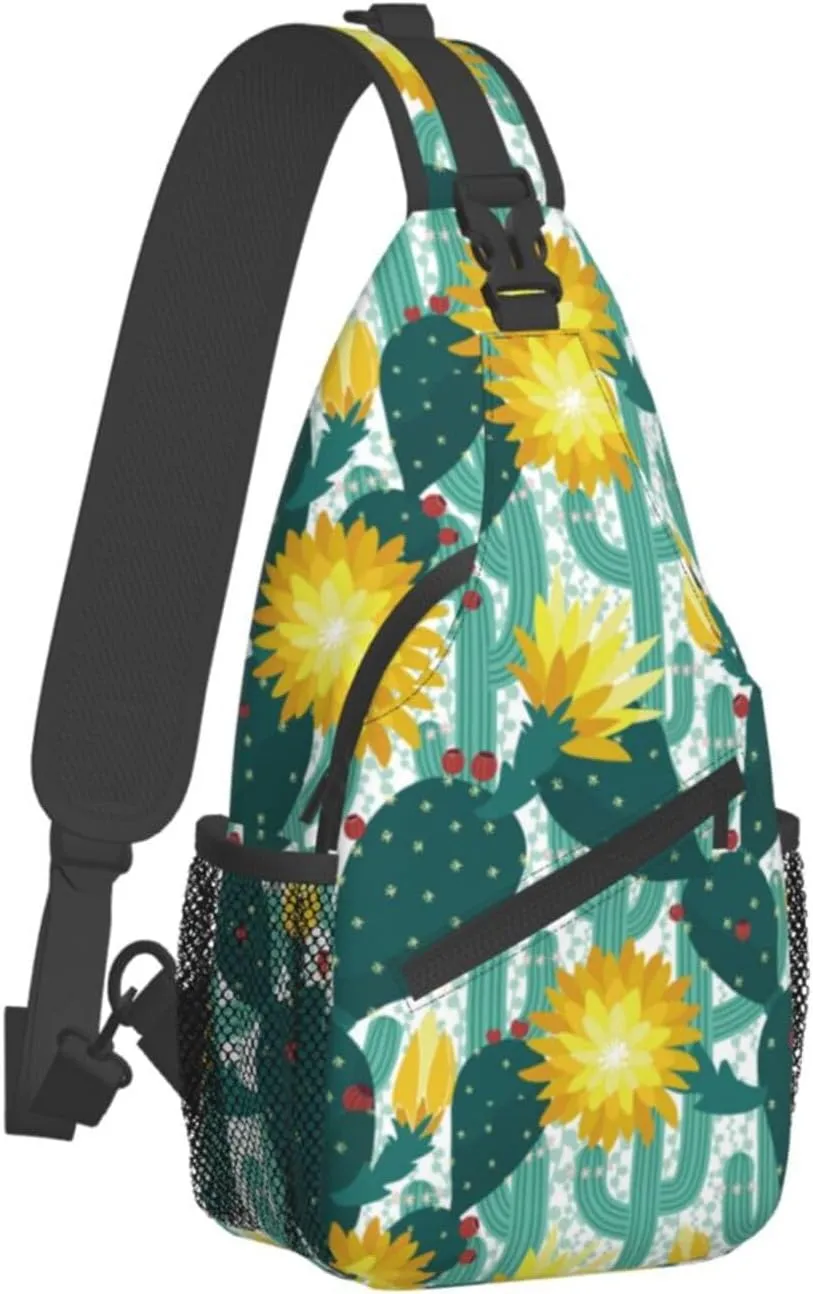 Cactus Shoulder Bag Cute Sling Backpack Daypack Casual Backpack Hiking Bag Plants Backpack Bag