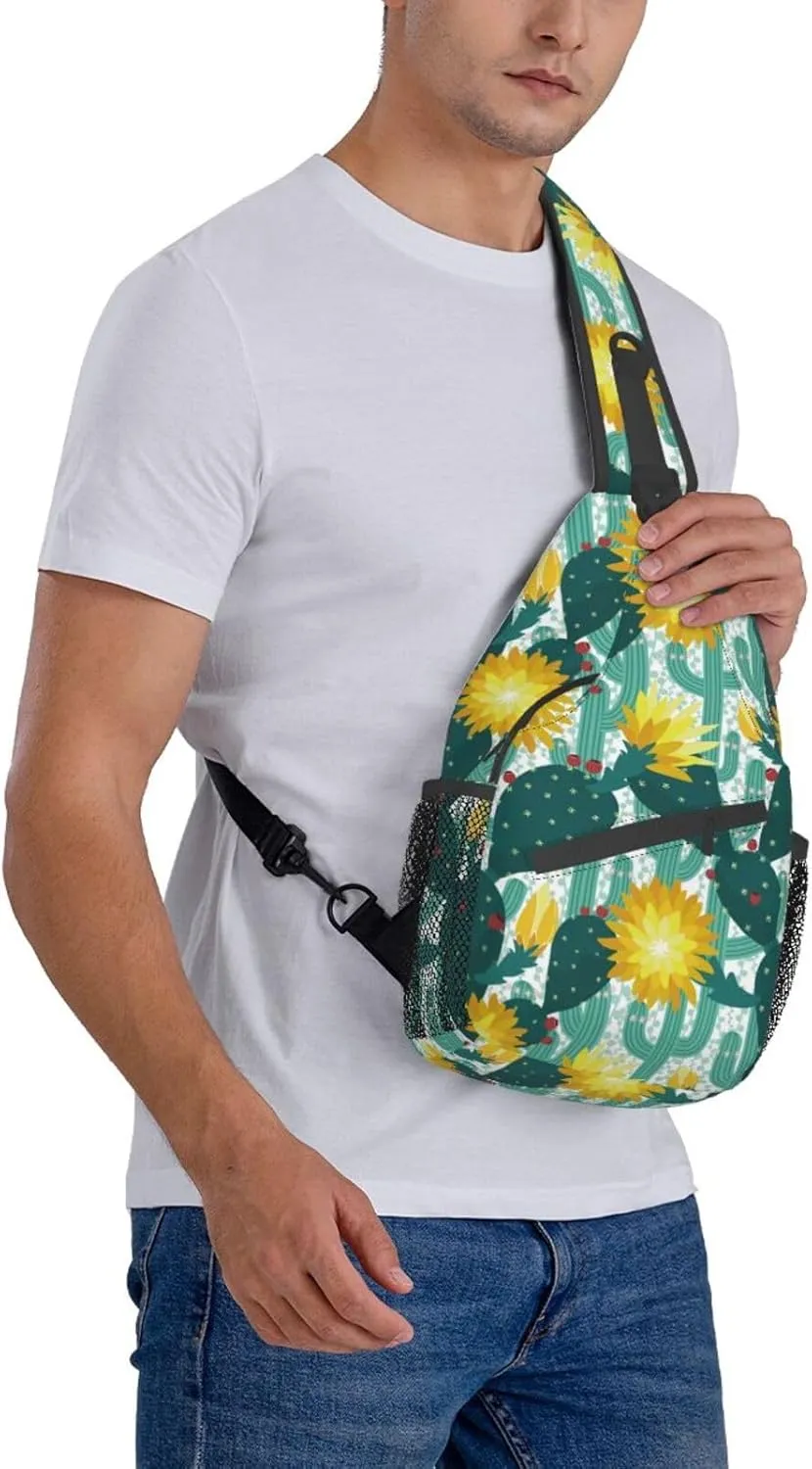 Cactus Shoulder Bag Cute Sling Backpack Daypack Casual Backpack Hiking Bag Plants Backpack Bag