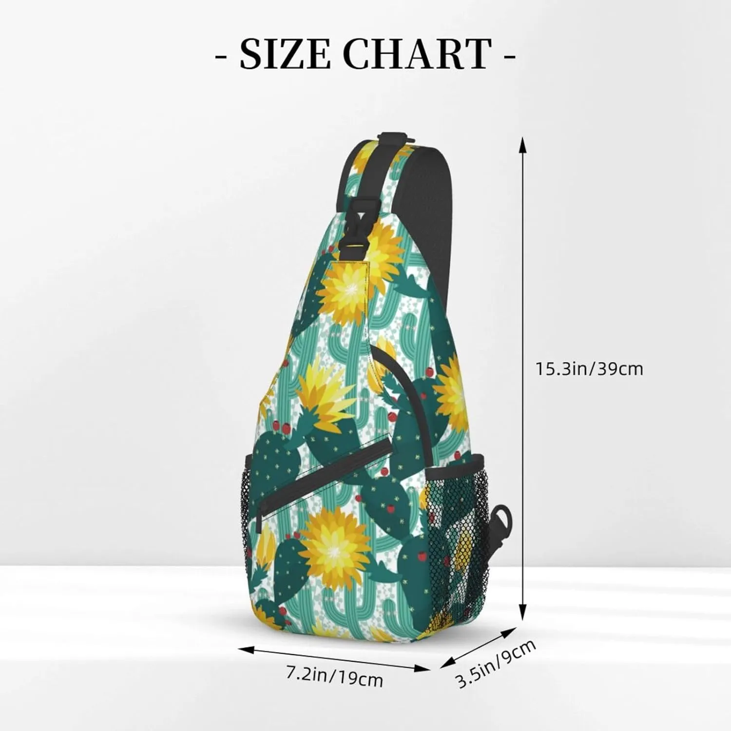 Cactus Shoulder Bag Cute Sling Backpack Daypack Casual Backpack Hiking Bag Plants Backpack Bag