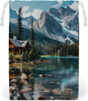 Canada Ohara Lake Yoho National Park Drawstring Bag Portable Storage Bags Small Pouch for Sports Travel 20 * 25cm
