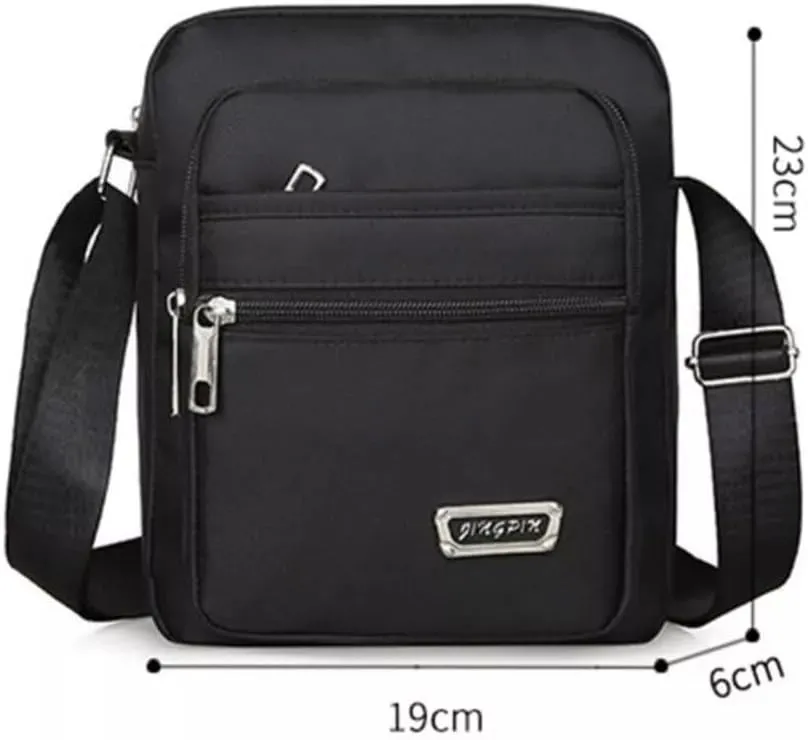 Canvas Crossbody Bag Messenger Bag for Men Sling Bag Men Bags Cross Body Bag Shoulder Bag Black,