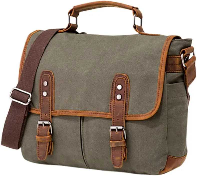 Canvas Crossbody Bag Unisex Retro Messenger Bag Fashion Waterproof Shoulder Satchel