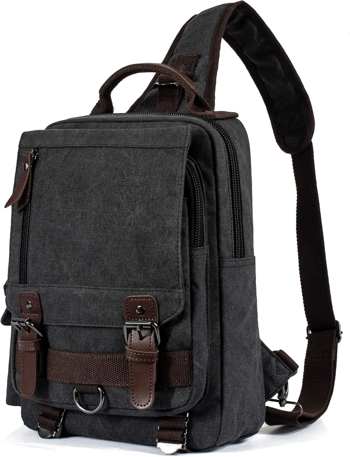 Canvas Messenger Bag Crossbody Shoulder Backpack Sling Bag Rucksack Daypack Casual Travel