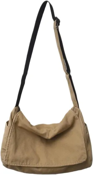 Canvas Messenger Bag Crossbody Shoulder Bag Vintage Tote Bag Large Hobo Bag for Women Girls