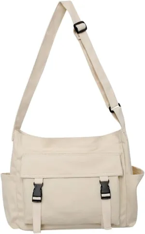 Canvas Messenger Bag Large Hobo Shoulder Crossbody Purses Casual Tote Bags for Women Travel Bag Multiple Pockets