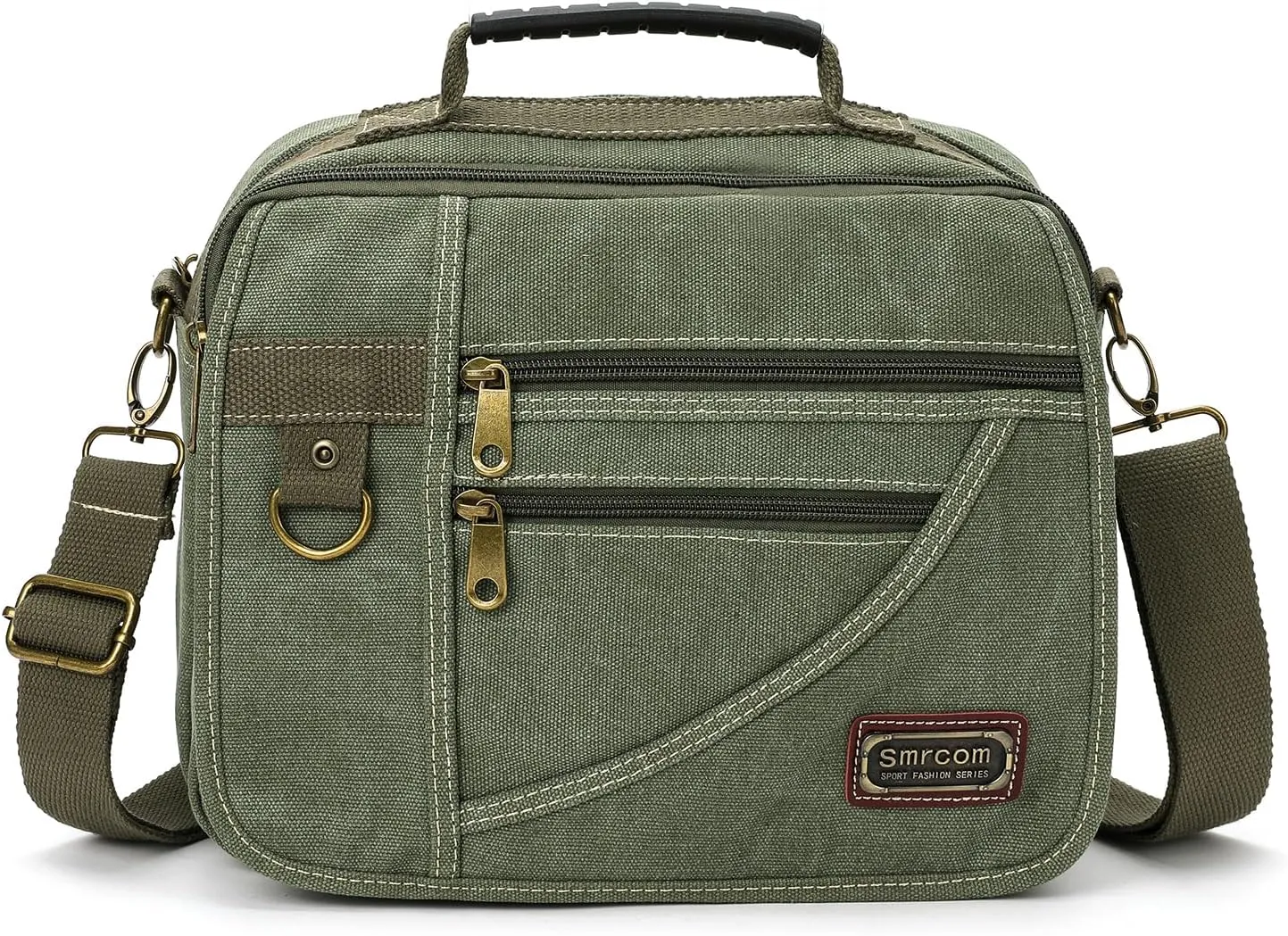 Canvas Purse - Small Crossbody Messenger Shoulder Work Travel Bag