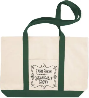 Canvas Shopping Tote Bag Farm Fresh Organically Grown Home & Hearth Barns Organic Beach for Women