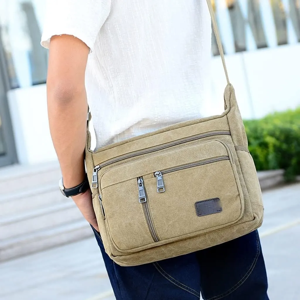 Canvas Shoulder Bags Casual Tote Travel Men's Crossbody Bag Messenger Bags Handbag