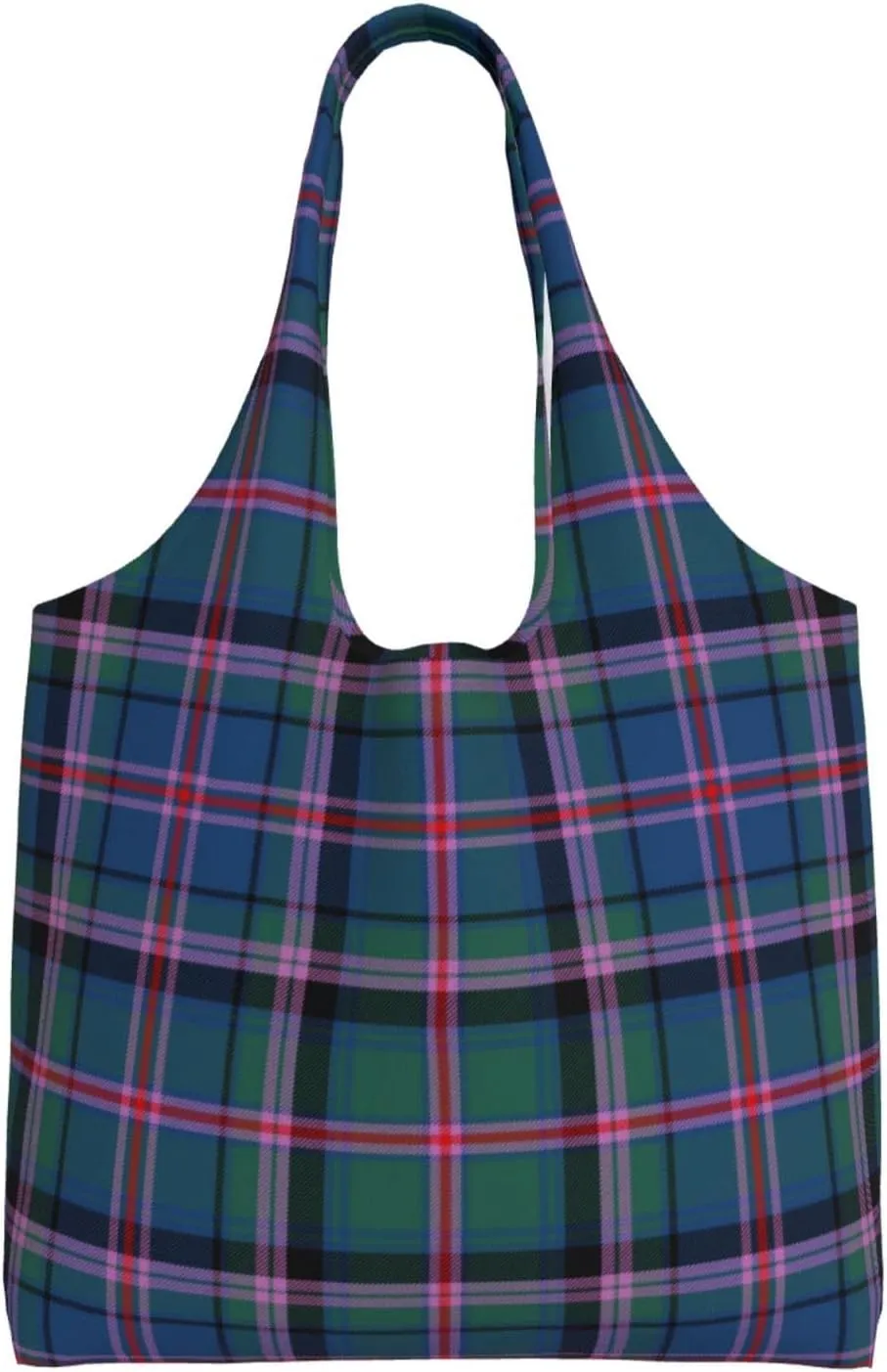 Canvas Shoulder Tote Bags For Women And Men, Reusable Grocery Bags, Large Capacity Urquhart Ancient Tartan Printed