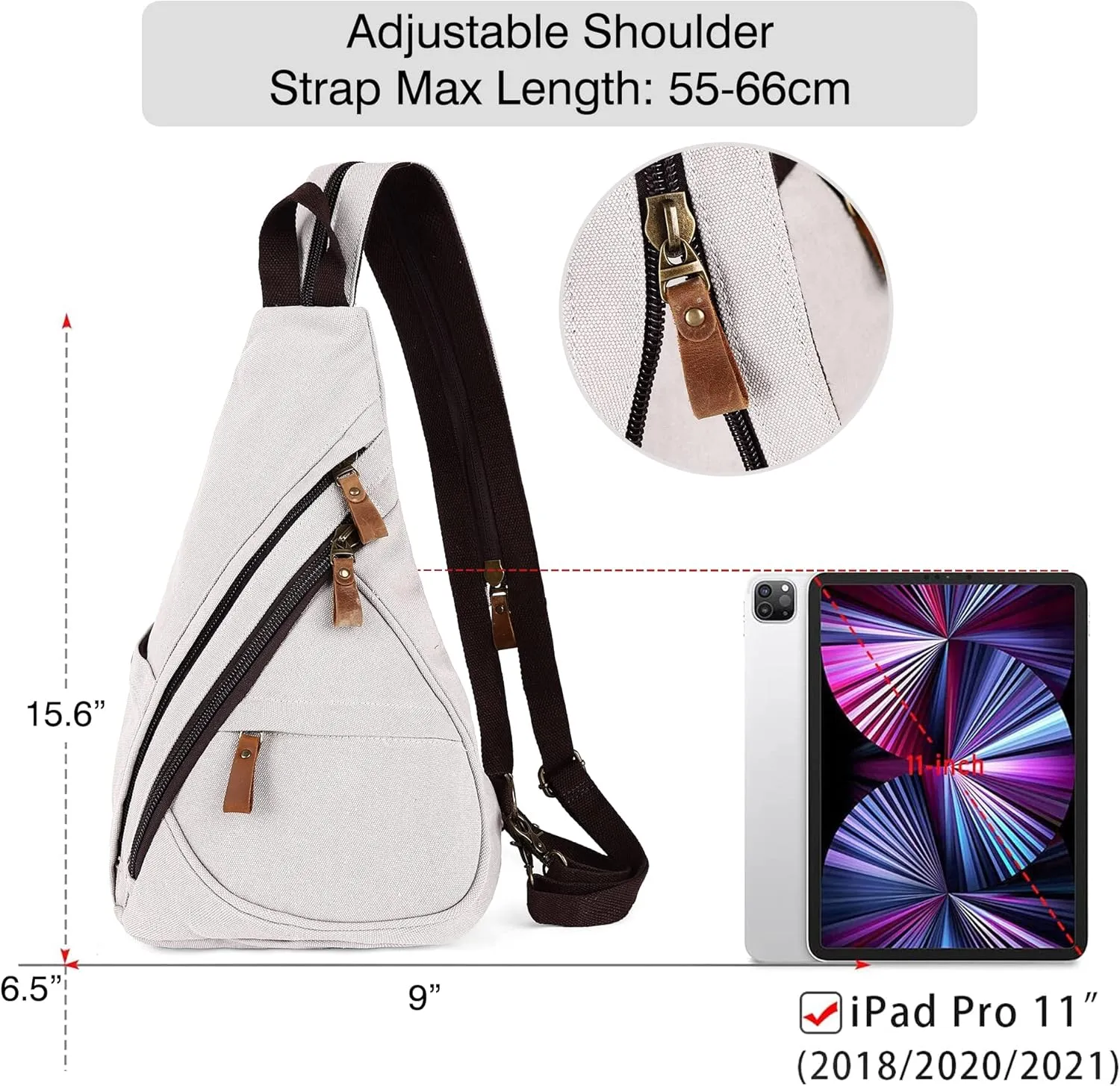 Canvas Sling Bag for Women Sling Backpack Crossbody Shoulder Bags Convertible Purse Casual Daypack Travel Hiking Cycling