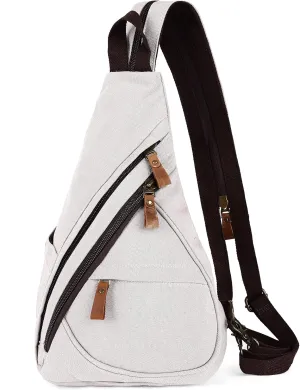 Canvas Sling Bag for Women Sling Backpack Crossbody Shoulder Bags Convertible Purse Casual Daypack Travel Hiking Cycling