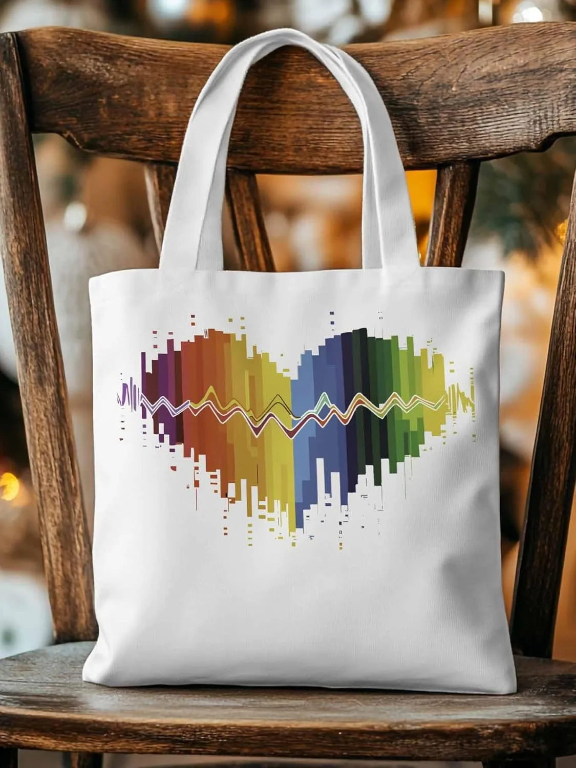 Canvas Tote Bag, Abstract Graffiti Lover Heart Aesthetic Canvas Tote Handbags for Women Shoulder Bag