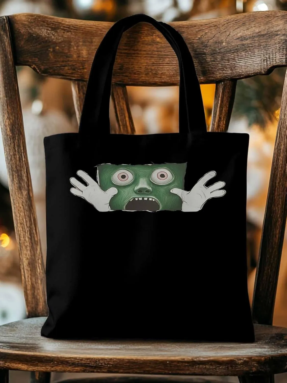 Canvas Tote Bag, Cartoon Feats Eyes Print patterned Canvas Tote Handbags for Women Shoulder Bag,
