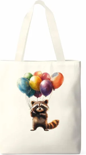 Canvas Tote Bag, Farm Animals Balloon Colorful patterned Canvas Tote Handbags for Women Shoulder Bag,