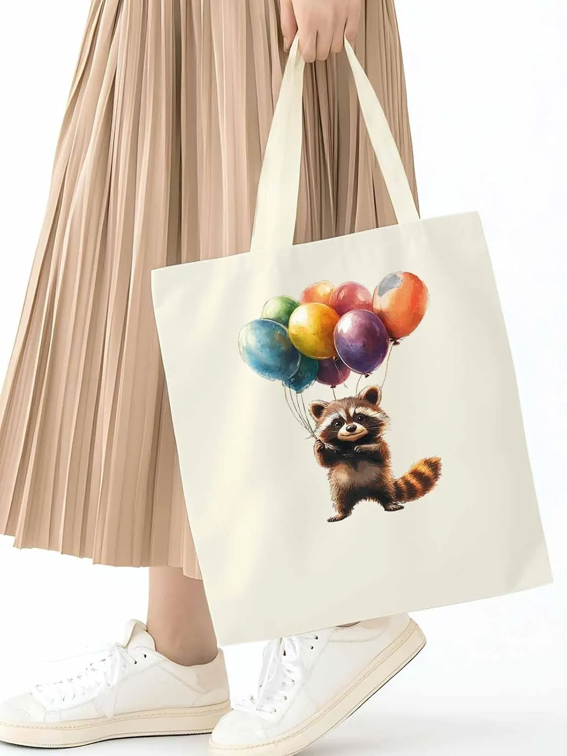 Canvas Tote Bag, Farm Animals Balloon Colorful patterned Canvas Tote Handbags for Women Shoulder Bag,
