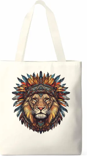 Canvas Tote Bag, Lion Print patterned Canvas Tote Handbags for Women Shoulder Bag,