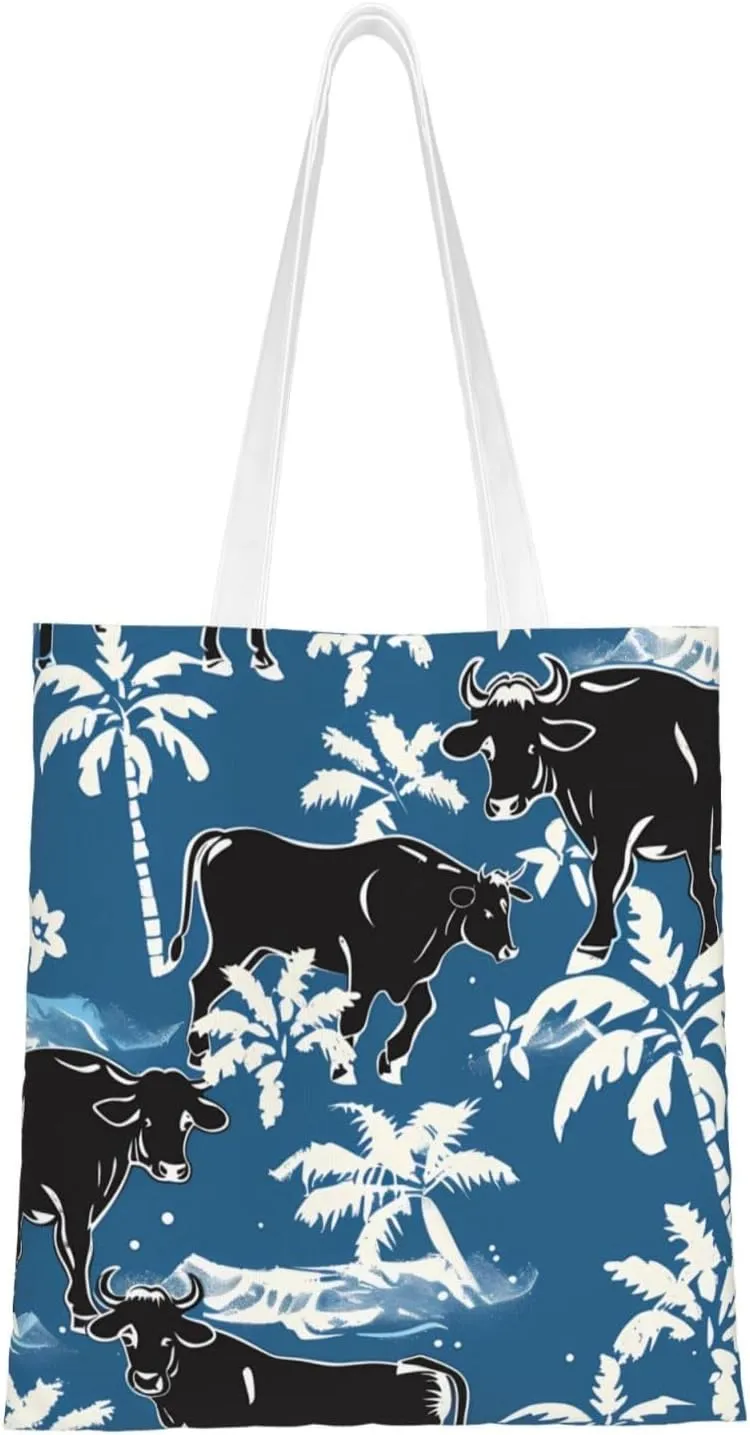 Canvas Tote Bag Women Casual Shoulder Bag Reusable Multipurpose Grocery Bag